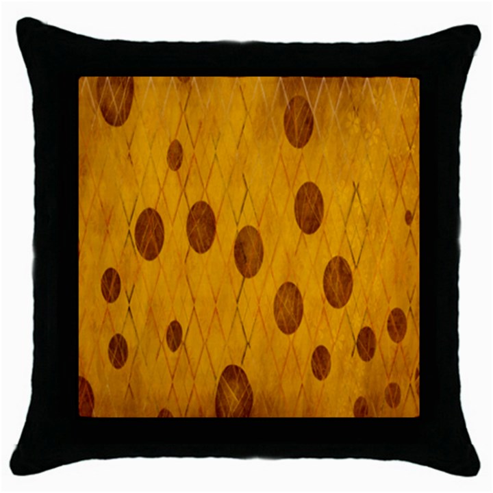 Mustard Throw Pillow Case (Black)