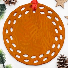 Orange Round Filigree Ornament (two Sides)