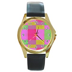 Paper-calor Round Gold Metal Watch by nate14shop