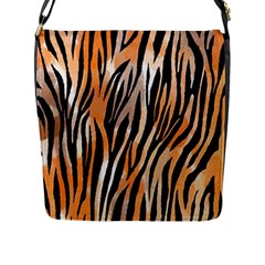 Seamless Zebra Stripe Flap Closure Messenger Bag (l) by nate14shop