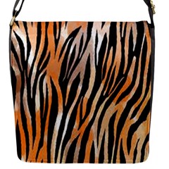 Seamless Zebra Stripe Flap Closure Messenger Bag (s) by nate14shop