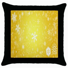 Snowflakes Throw Pillow Case (Black)