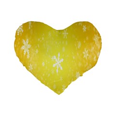 Snowflakes Standard 16  Premium Heart Shape Cushions