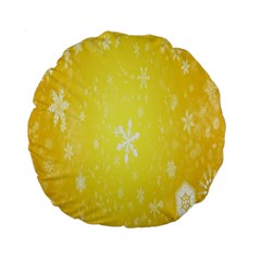 Snowflakes Standard 15  Premium Flano Round Cushions