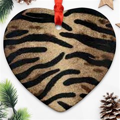 Tiger 001 Heart Ornament (two Sides) by nate14shop