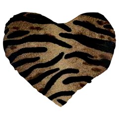 Tiger 001 Large 19  Premium Heart Shape Cushions by nate14shop