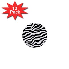 Tiger White-black 003 Jpg 1  Mini Buttons (10 Pack)  by nate14shop