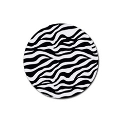 Tiger White-black 003 Jpg Rubber Round Coaster (4 Pack) by nate14shop