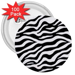 Tiger White-black 003 Jpg 3  Buttons (100 Pack)  by nate14shop