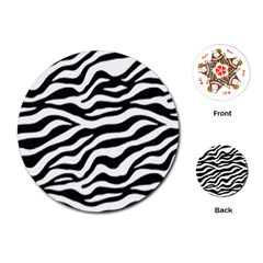 Tiger White-black 003 Jpg Playing Cards Single Design (round) by nate14shop