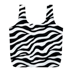 Tiger White-black 003 Jpg Full Print Recycle Bag (l) by nate14shop