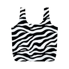 Tiger White-black 003 Jpg Full Print Recycle Bag (m) by nate14shop