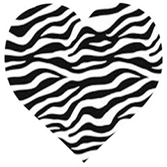 Tiger White-black 003 Jpg Wooden Puzzle Heart by nate14shop