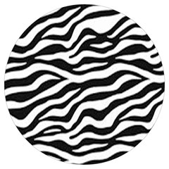 Tiger White-black 003 Jpg Round Trivet by nate14shop