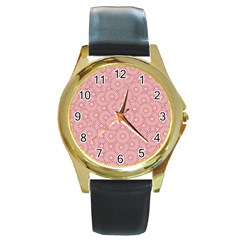 Flora Round Gold Metal Watch