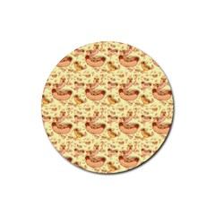 Hot-dog-pizza Rubber Round Coaster (4 Pack) by nate14shop