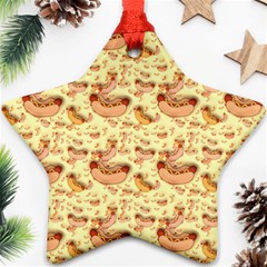 Hot-dog-pizza Star Ornament (two Sides) by nate14shop