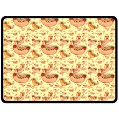 Hot-dog-pizza Double Sided Fleece Blanket (large)  by nate14shop