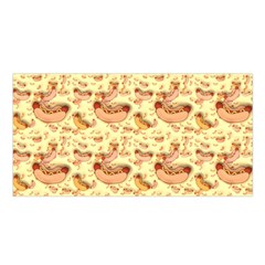 Hot-dog-pizza Satin Shawl 45  X 80  by nate14shop