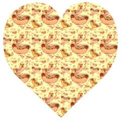 Hot-dog-pizza Wooden Puzzle Heart by nate14shop