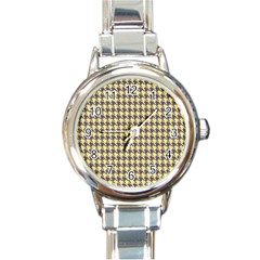 Houndstooth Round Italian Charm Watch