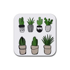 Succulents Rubber Coaster (square) by nate14shop