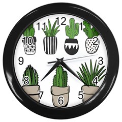 Succulents Wall Clock (black) by nate14shop