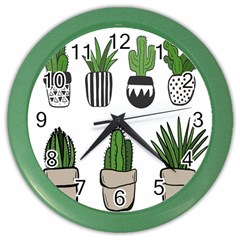 Succulents Color Wall Clock by nate14shop