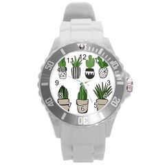 Succulents Round Plastic Sport Watch (l)