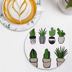 Succulents Uv Print Round Tile Coaster