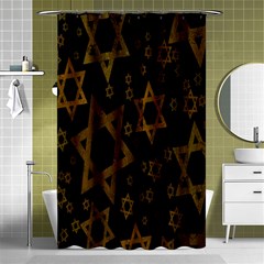 Star-of-david Shower Curtain 48  X 72  (small)  by nate14shop