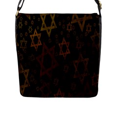 Star-of-david Flap Closure Messenger Bag (l) by nate14shop