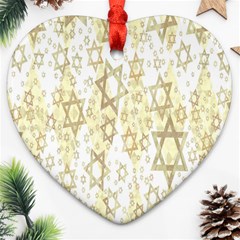 Star-of-david-001 Heart Ornament (two Sides) by nate14shop