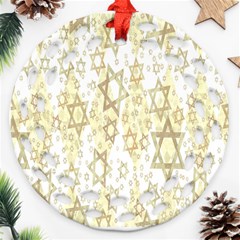 Star-of-david-001 Round Filigree Ornament (two Sides)