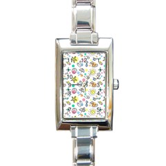 Drawing Pattern Rectangle Italian Charm Watch by artworkshop