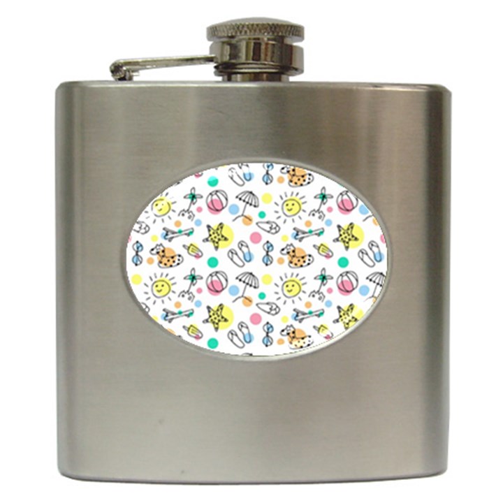 Drawing Pattern Hip Flask (6 oz)