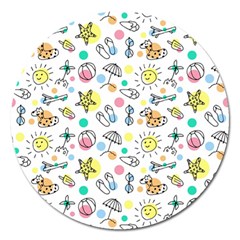 Drawing Pattern Magnet 5  (round) by artworkshop