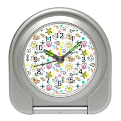 Drawing Pattern Travel Alarm Clock by artworkshop