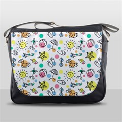 Drawing Pattern Messenger Bag by artworkshop