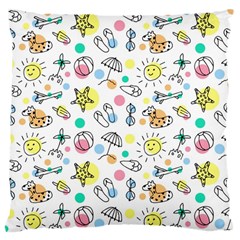 Drawing Pattern Large Cushion Case (two Sides) by artworkshop