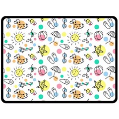 Drawing Pattern Double Sided Fleece Blanket (large)  by artworkshop