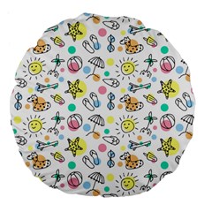 Drawing Pattern Large 18  Premium Flano Round Cushions by artworkshop