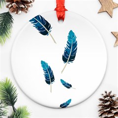 Feather Bird Ornament (round) by artworkshop