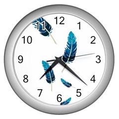 Feather Bird Wall Clock (silver) by artworkshop