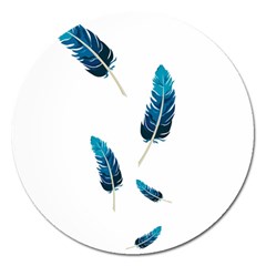 Feather Bird Magnet 5  (round) by artworkshop