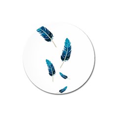 Feather Bird Magnet 3  (round) by artworkshop