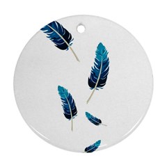 Feather Bird Round Ornament (two Sides) by artworkshop