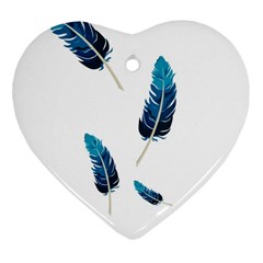 Feather Bird Heart Ornament (two Sides)