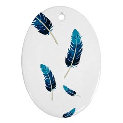 Feather Bird Oval Ornament (two Sides)