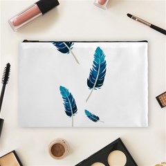 Feather Bird Cosmetic Bag (large) by artworkshop